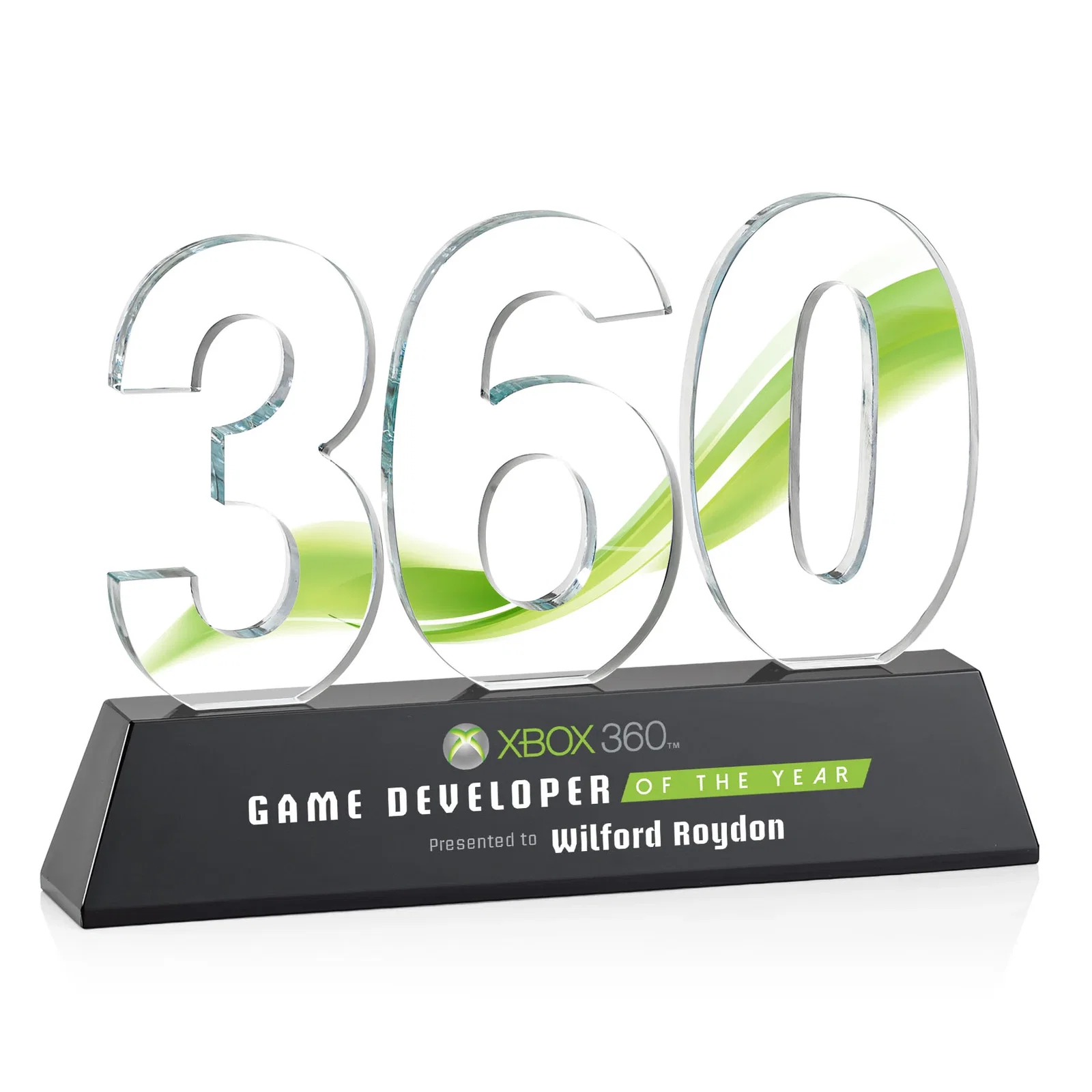 Personalized Optical Crystal Milestone Number Award, One to Three Digits, awards for dealer and partner awards
