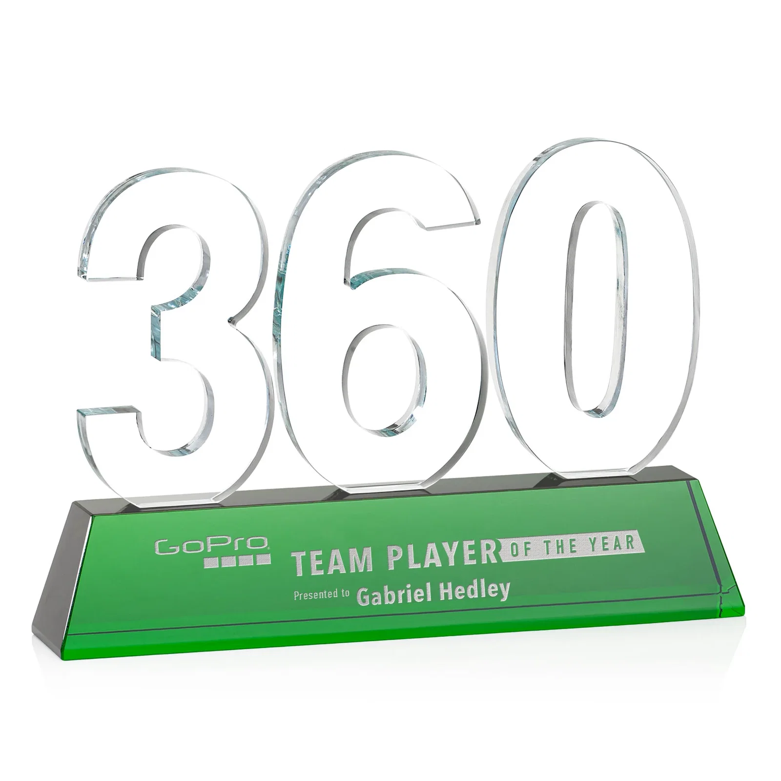 Promotional Optical Crystal Milestone Number Award, One to Three Digits, awards for graduation ceremonies