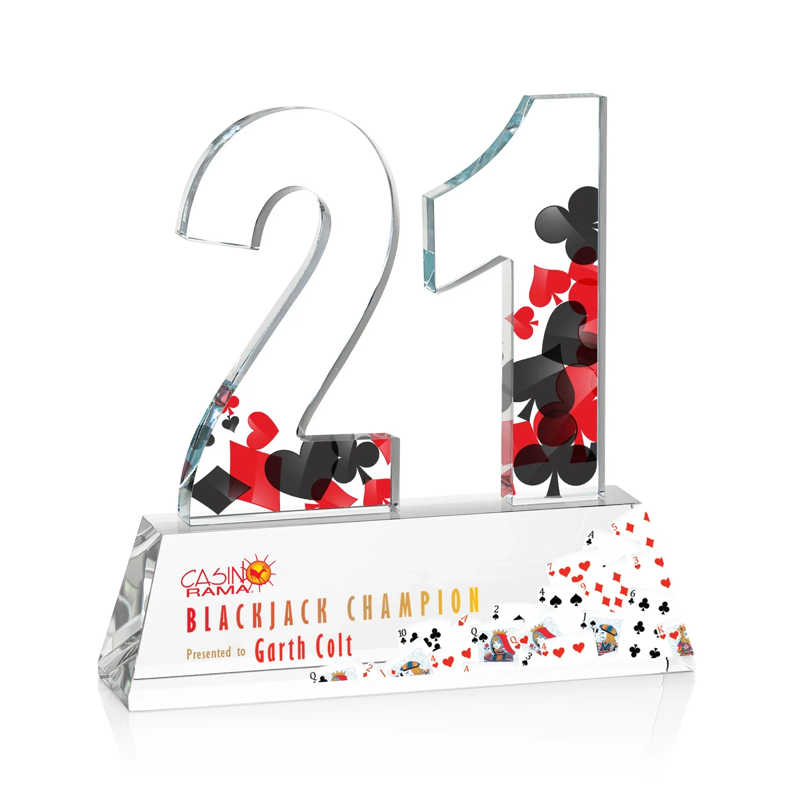 Custom Optical Crystal Milestone Number Award, One to Three Digits, awards for team milestone celebrations