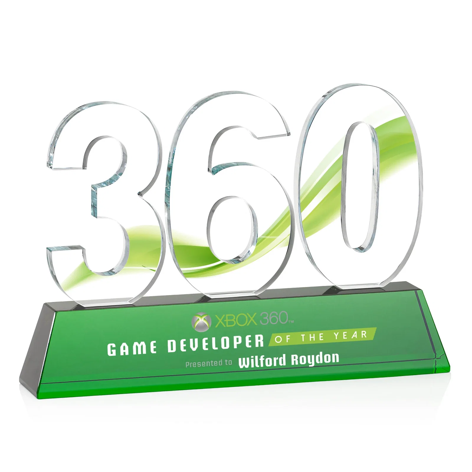 Customized Optical Crystal Milestone Number Award, One to Three Digits, awards for graduation ceremonies