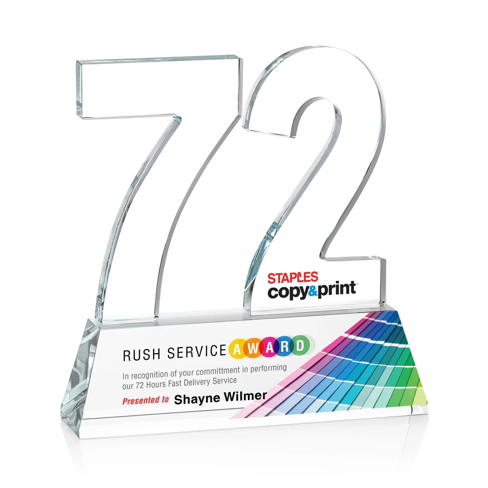 Custom Optical Crystal Milestone Number Award, One to Three Digits, awards for graduation ceremonies