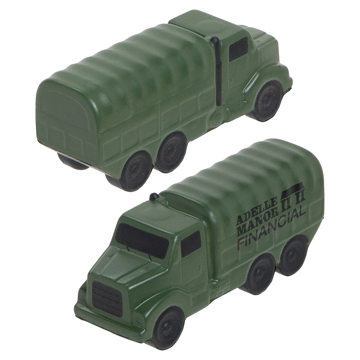 Military truck shaped stress reliever, 3.875 inches long