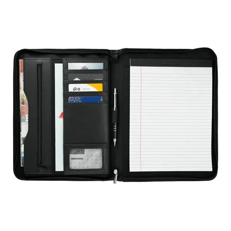 Millennium Leather Zippered Padfolio with FSC® Mix Paper — view 2