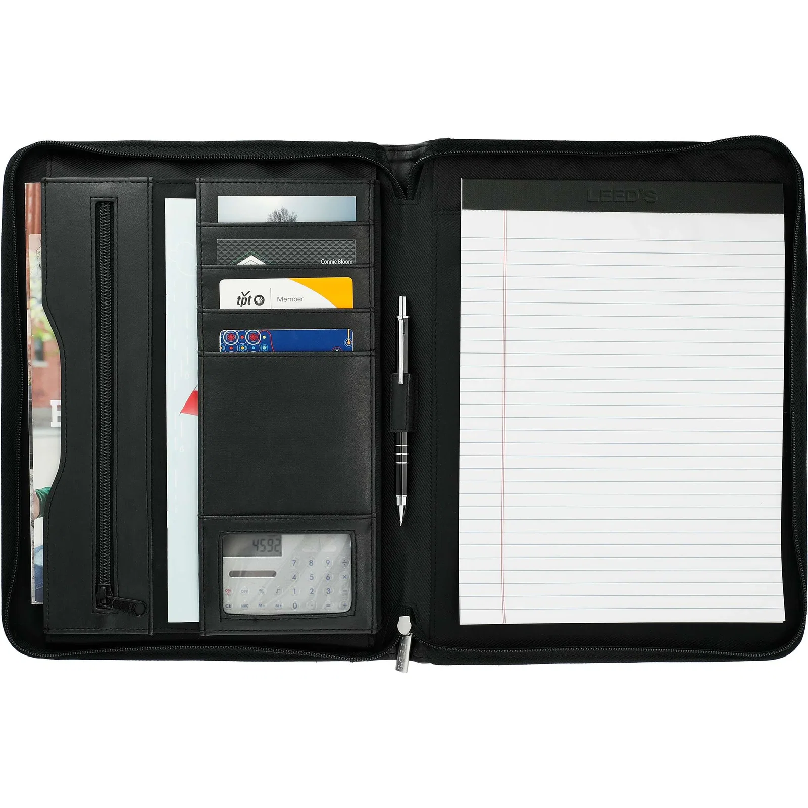 Millennium Leather Zippered Padfolio with FSC® Mix Paper — view 5
