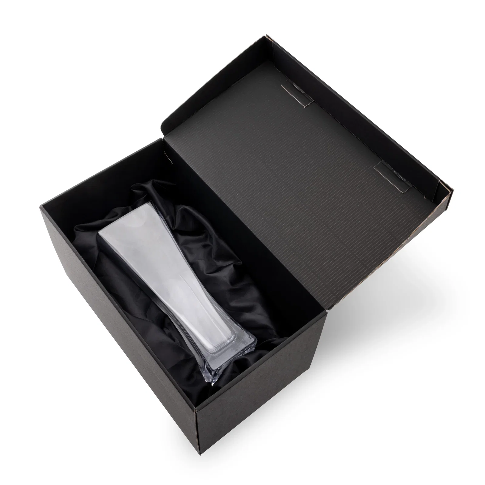Custom Lead Free Crystalline Vase with Squared Base, Curved Sides for sales achievement awards