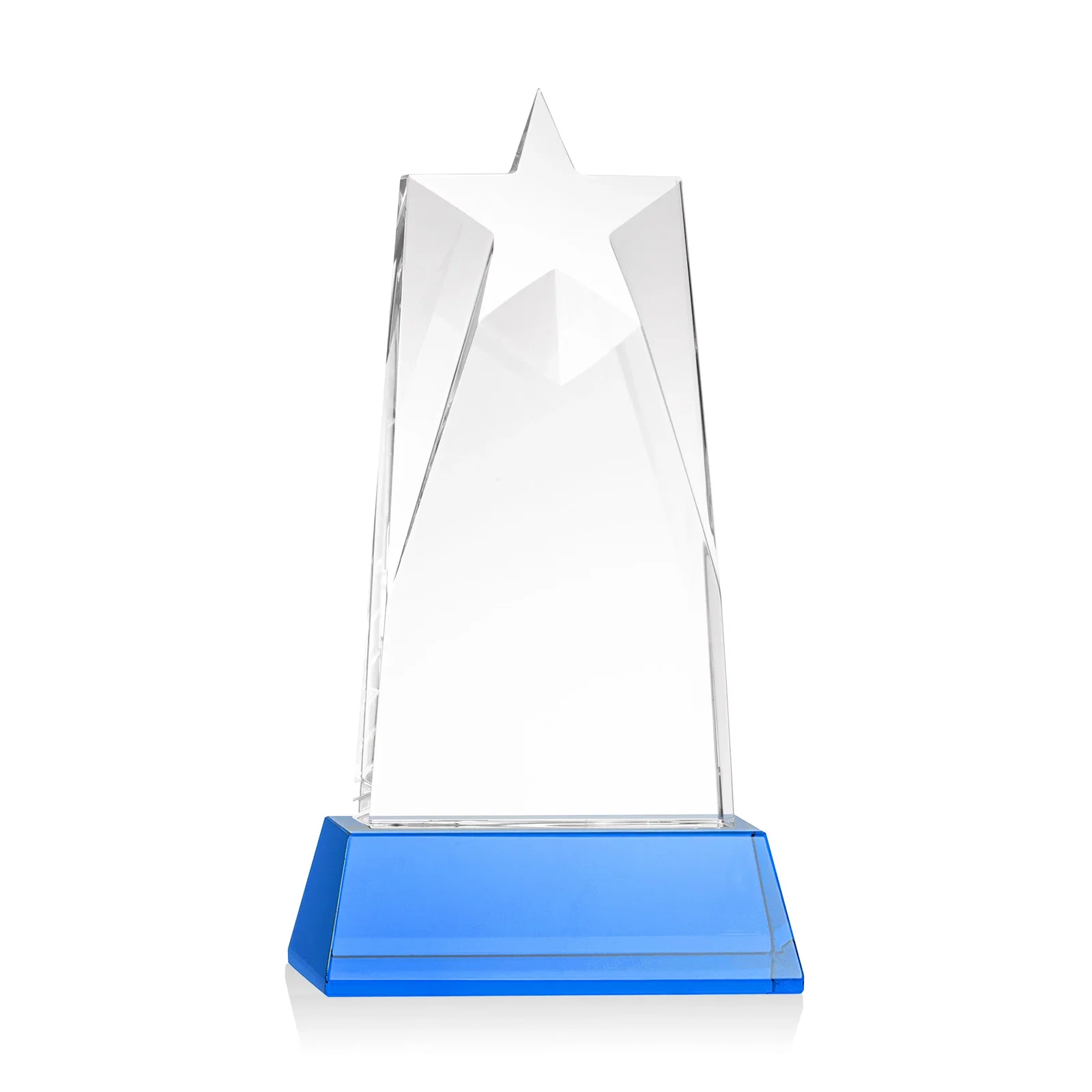 Custom Optical Crystal Tower Award with Star-Shaped Cutout, with your logo for employee recognition