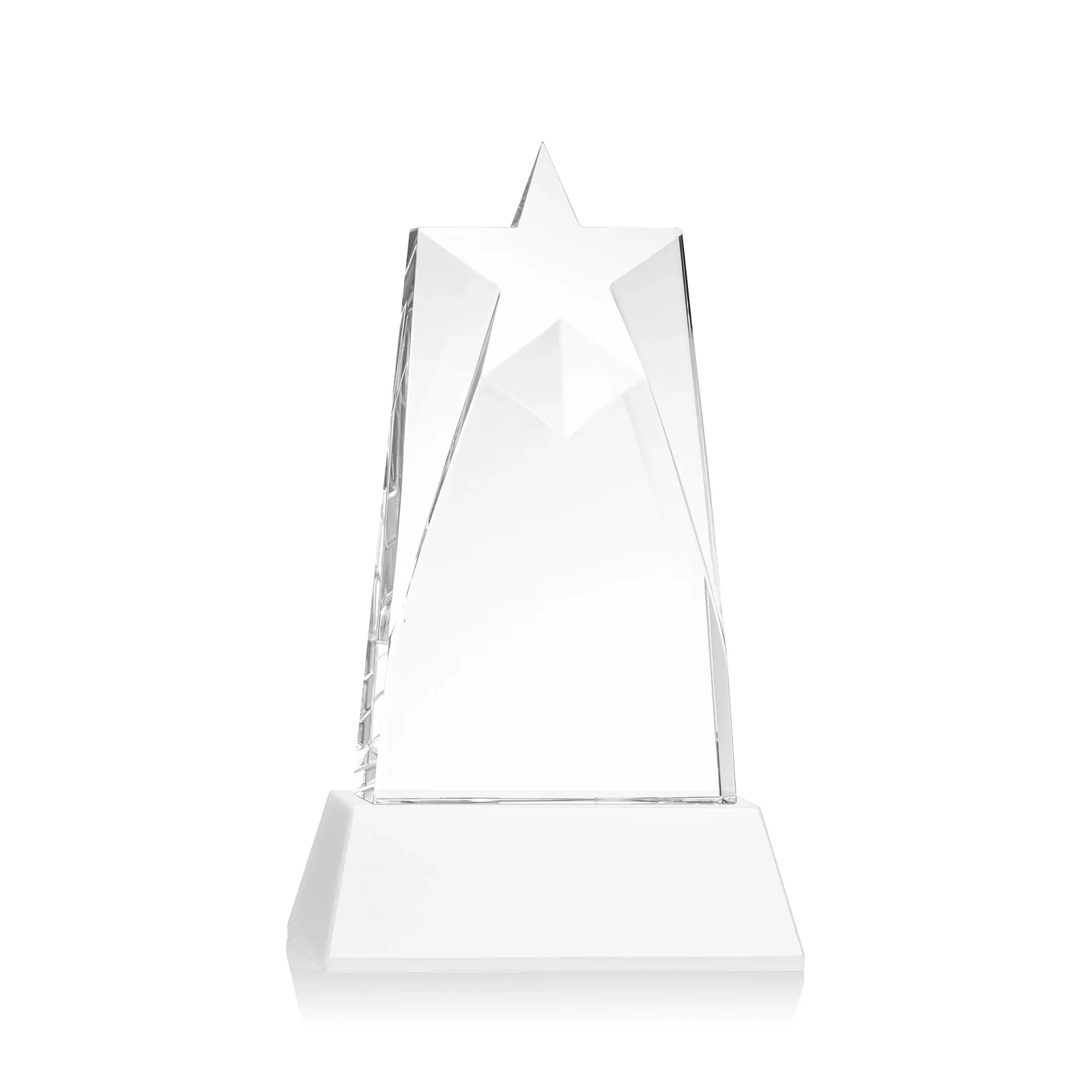 Custom Optical Crystal Tower Award with Star-Shaped Cutout, with your logo for service anniversary gifts