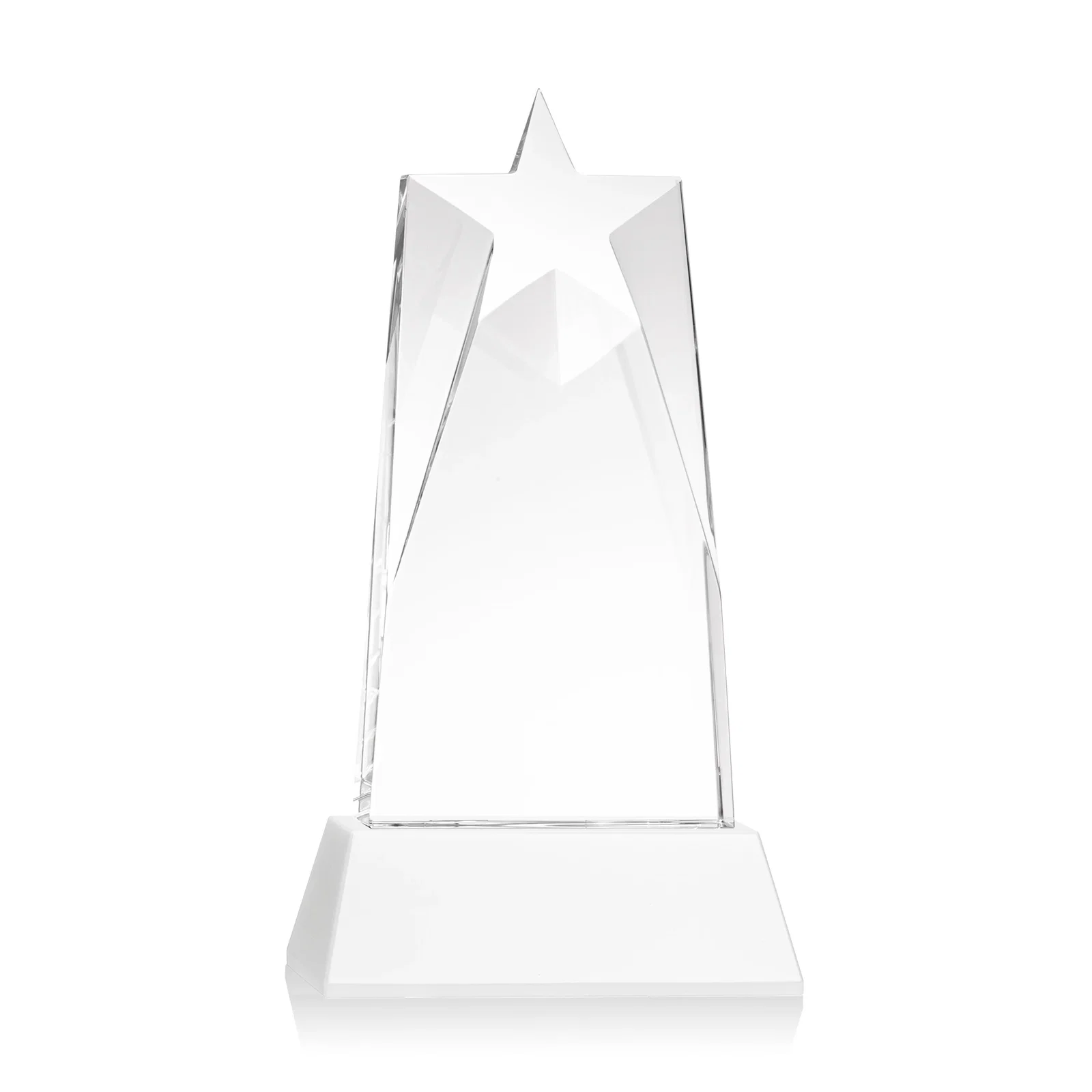 Custom Optical Crystal Tower Award with Star-Shaped Cutout, with your logo for sales achievement awards