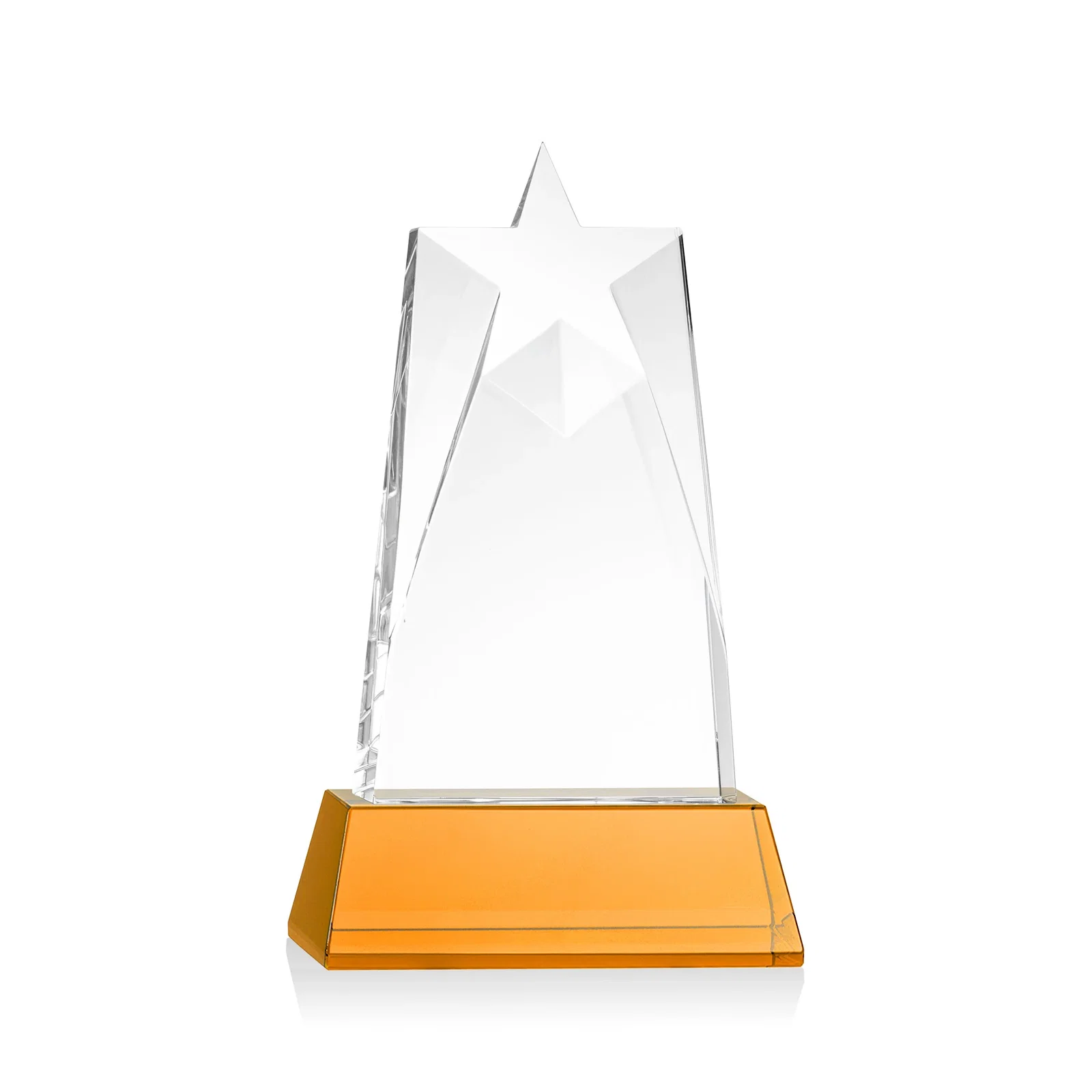 Customized Optical Crystal Tower Award with Star-Shaped Cutout for team milestone celebrations