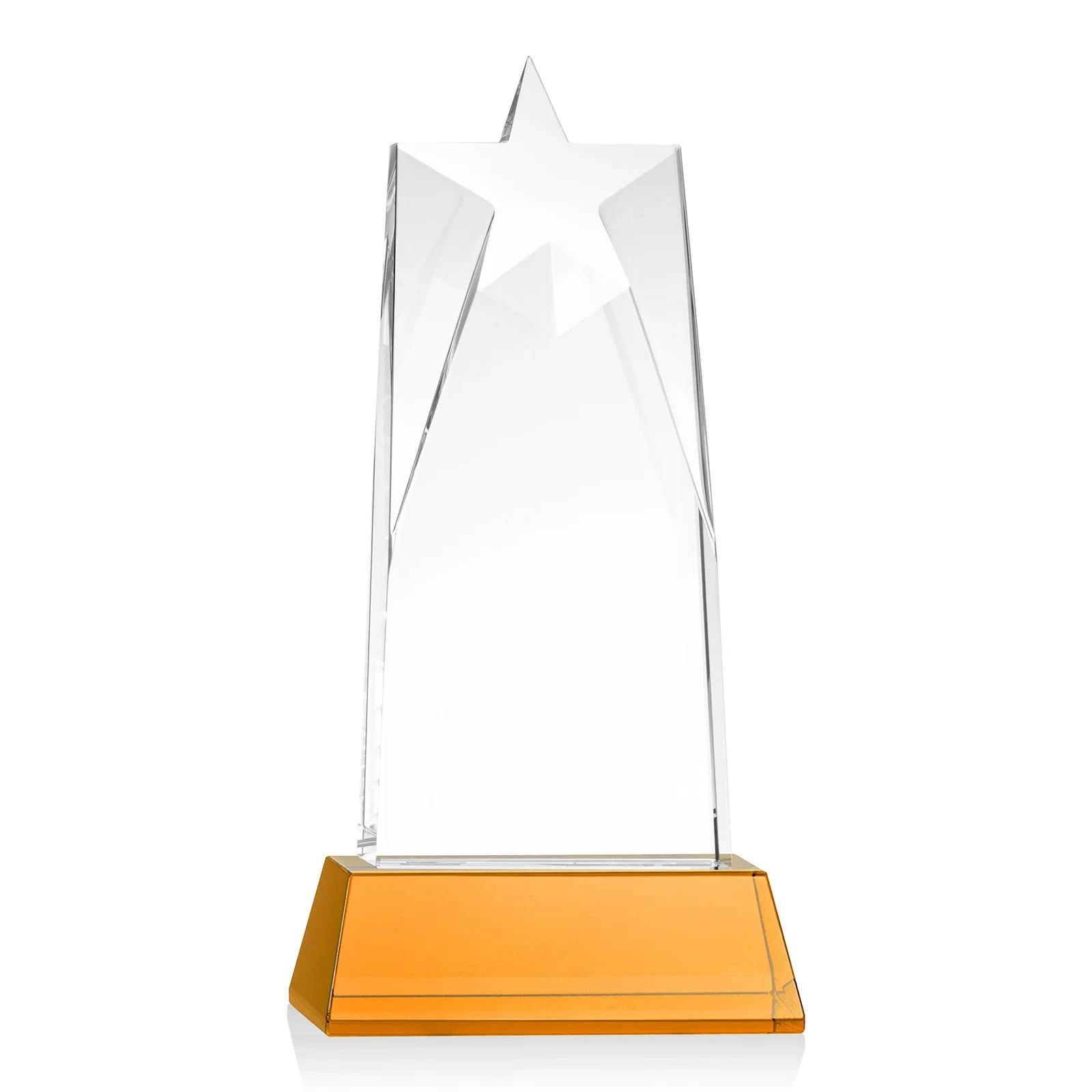 Customized Optical Crystal Tower Award with Star-Shaped Cutout for graduation ceremonies