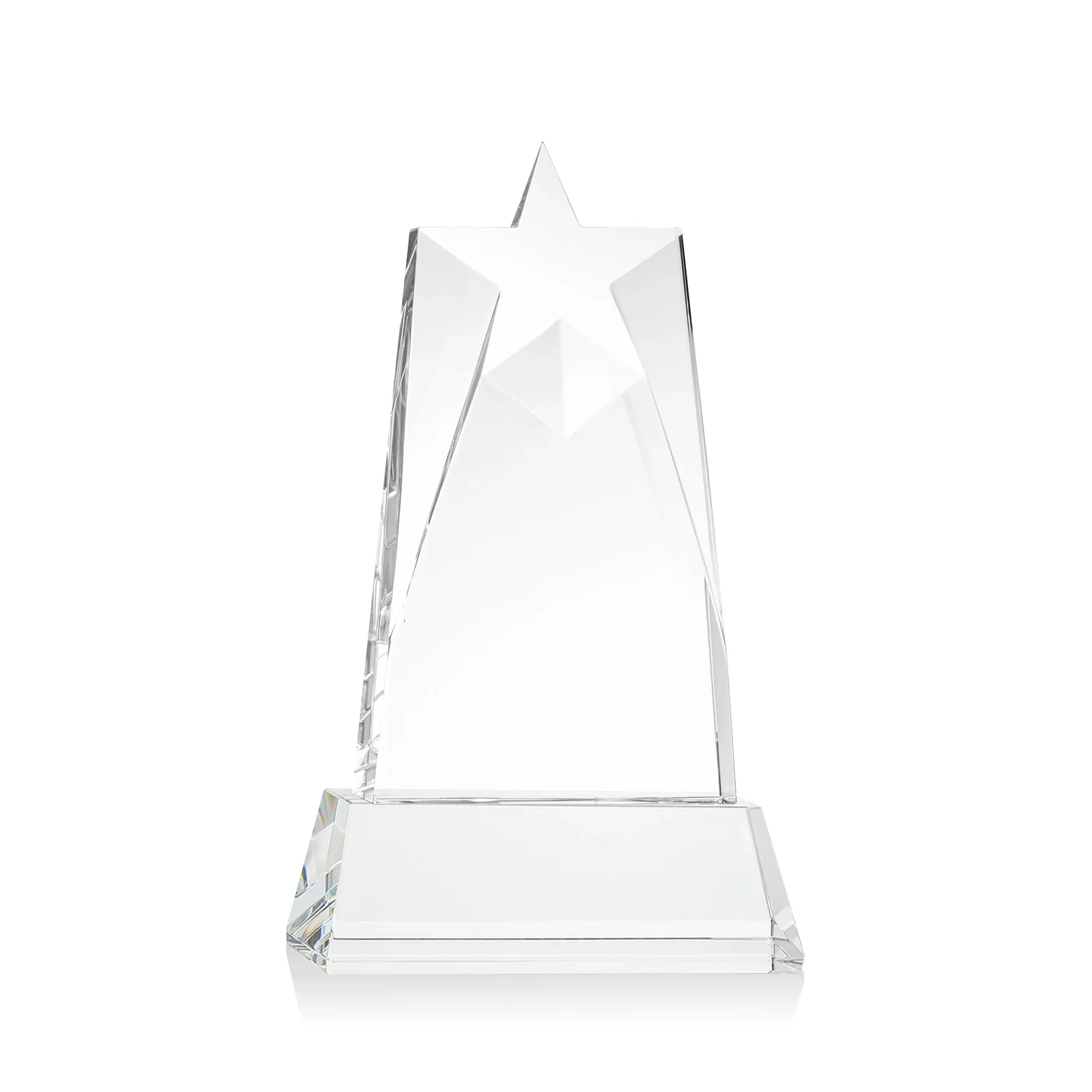 Customized Optical Crystal Tower Award with Star-Shaped Cutout for safety achievement programs