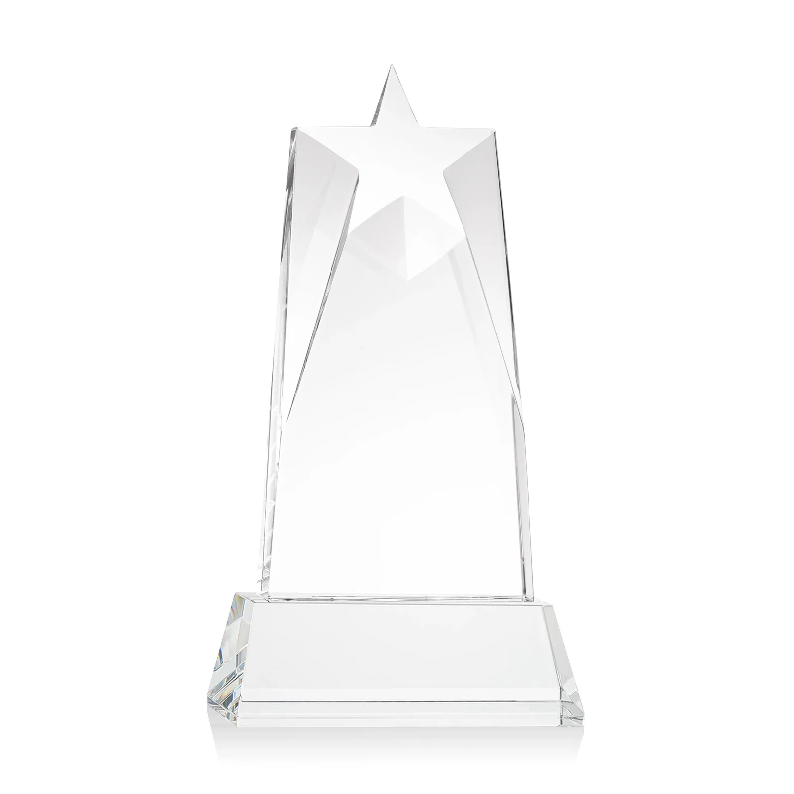 Customized Optical Crystal Tower Award with Star-Shaped Cutout for volunteer appreciation