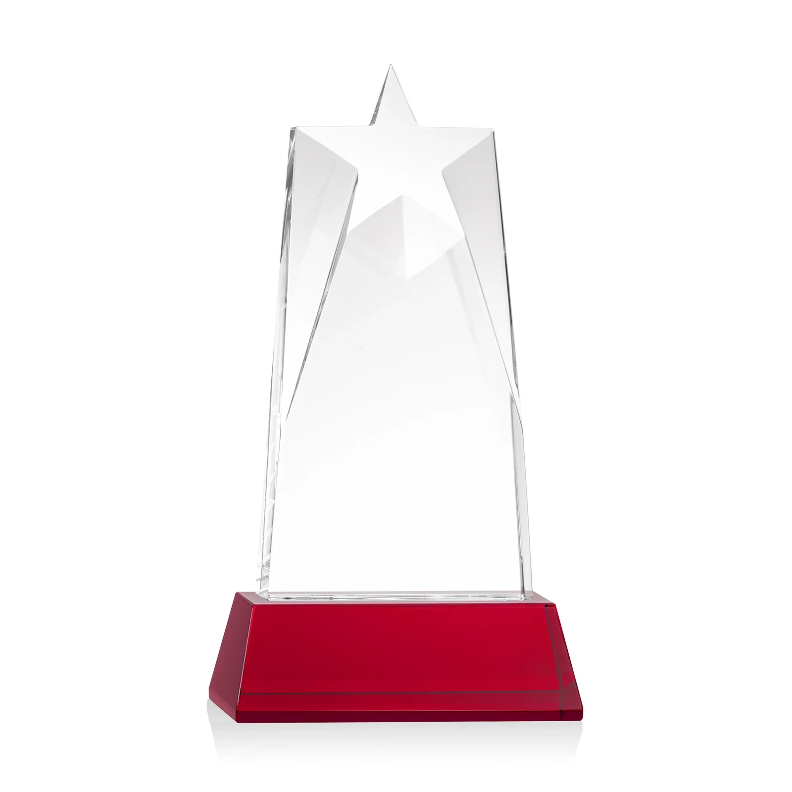 Custom engraved Optical Crystal Tower Award with Star-Shaped Cutout for volunteer appreciation