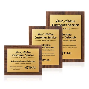 Walnut Wall Plaque With Gold Engraving Plate