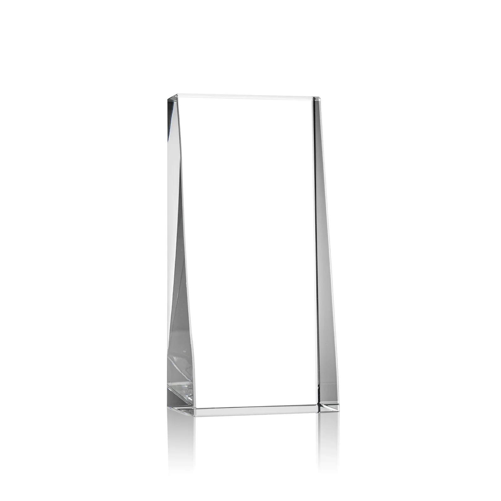 Personalized Optical Crystal Tower Award With Slanted Front for retirement presentations