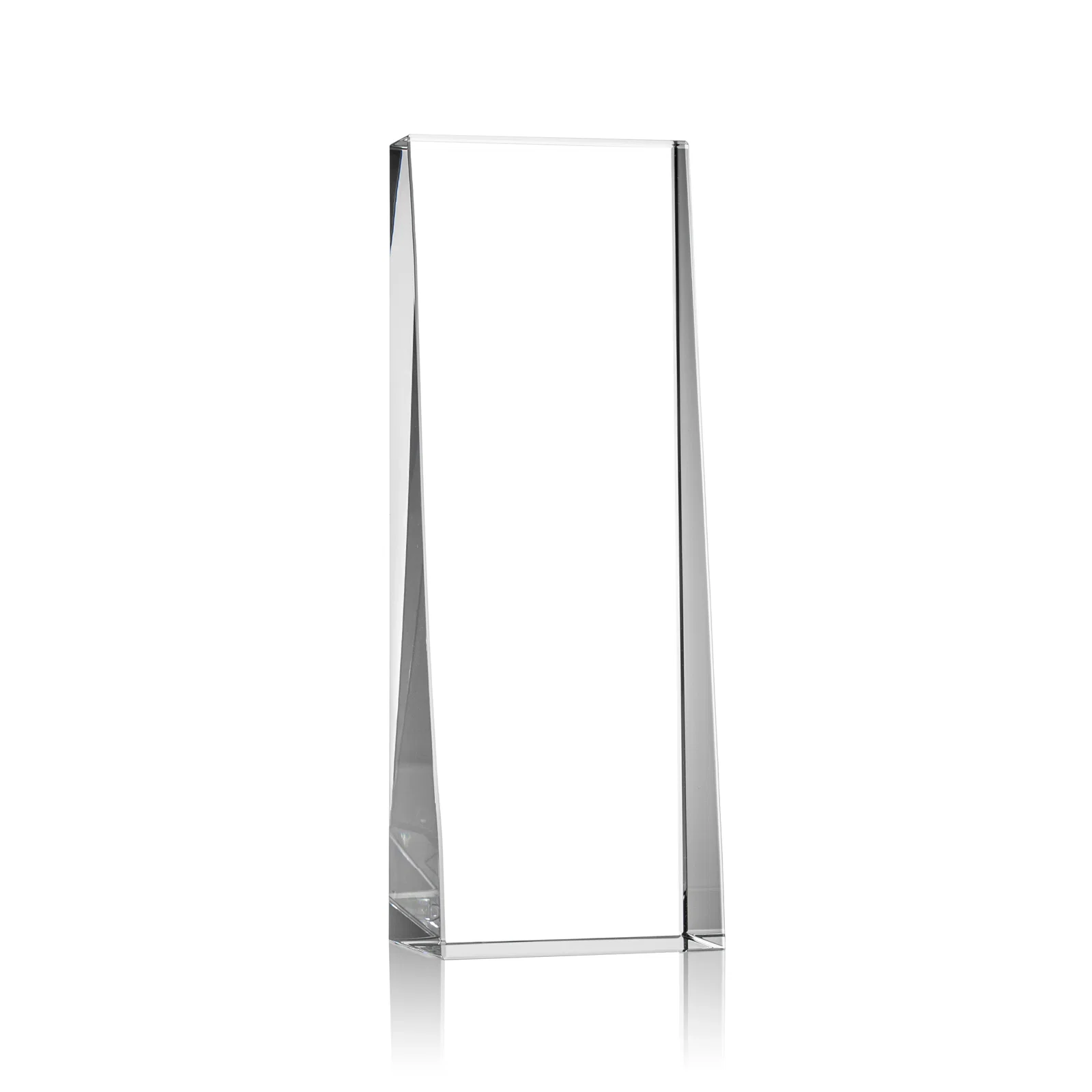 Personalized Optical Crystal Tower Award With Slanted Front for team milestone celebrations