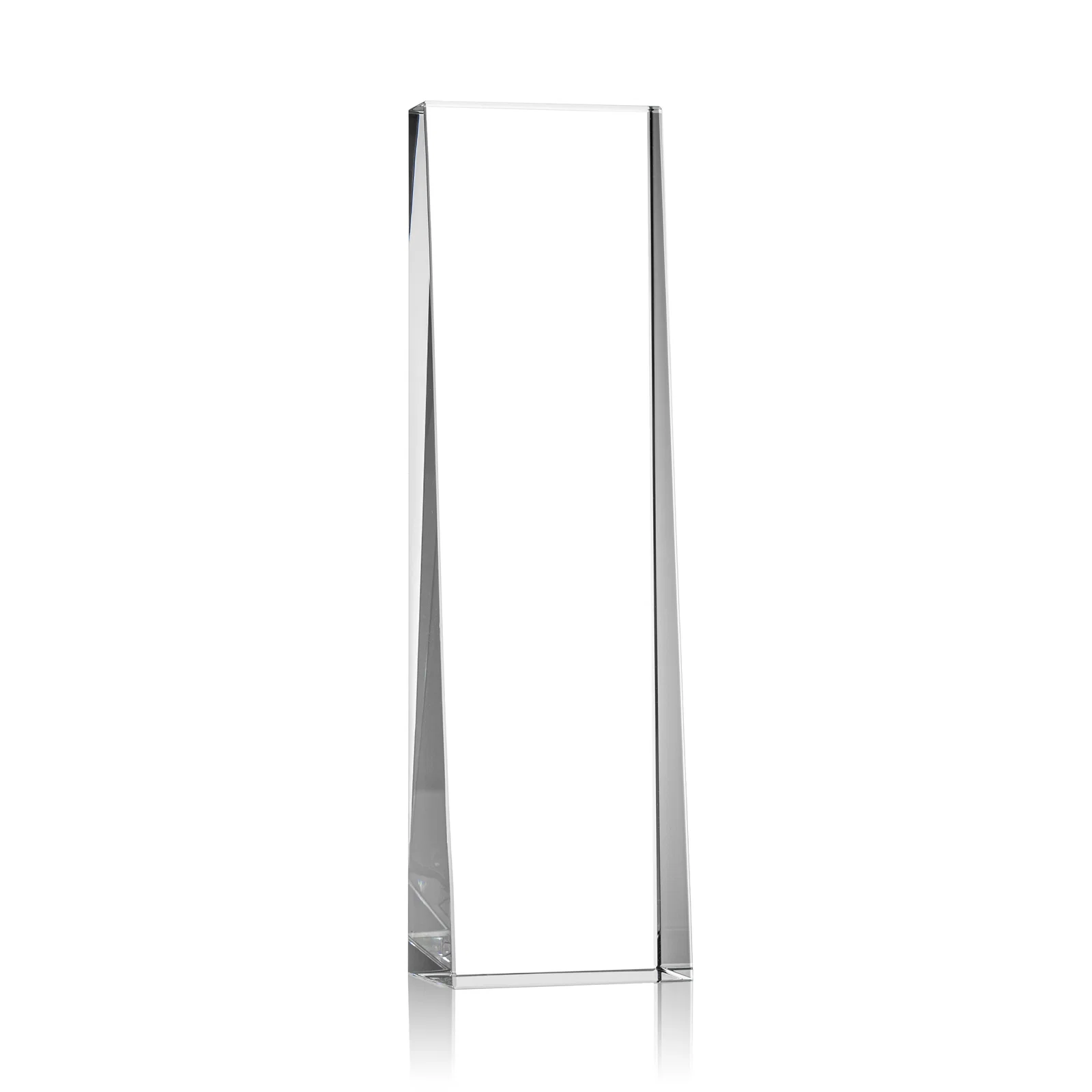 Personalized Optical Crystal Tower Award With Slanted Front for donor appreciation