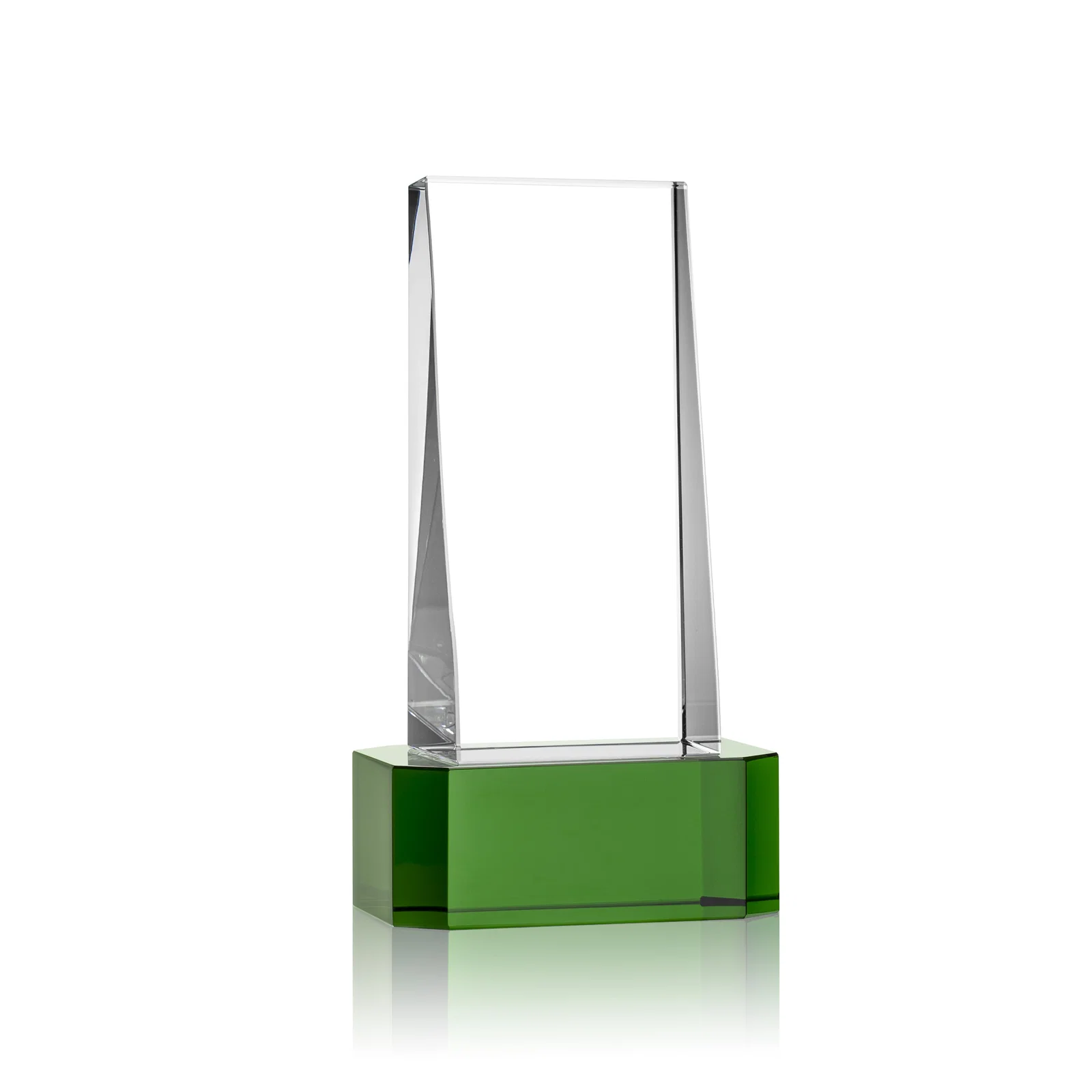 Branded Optical Crystal Slant-Front Tower Award on Clear Base, awards for safety achievement programs