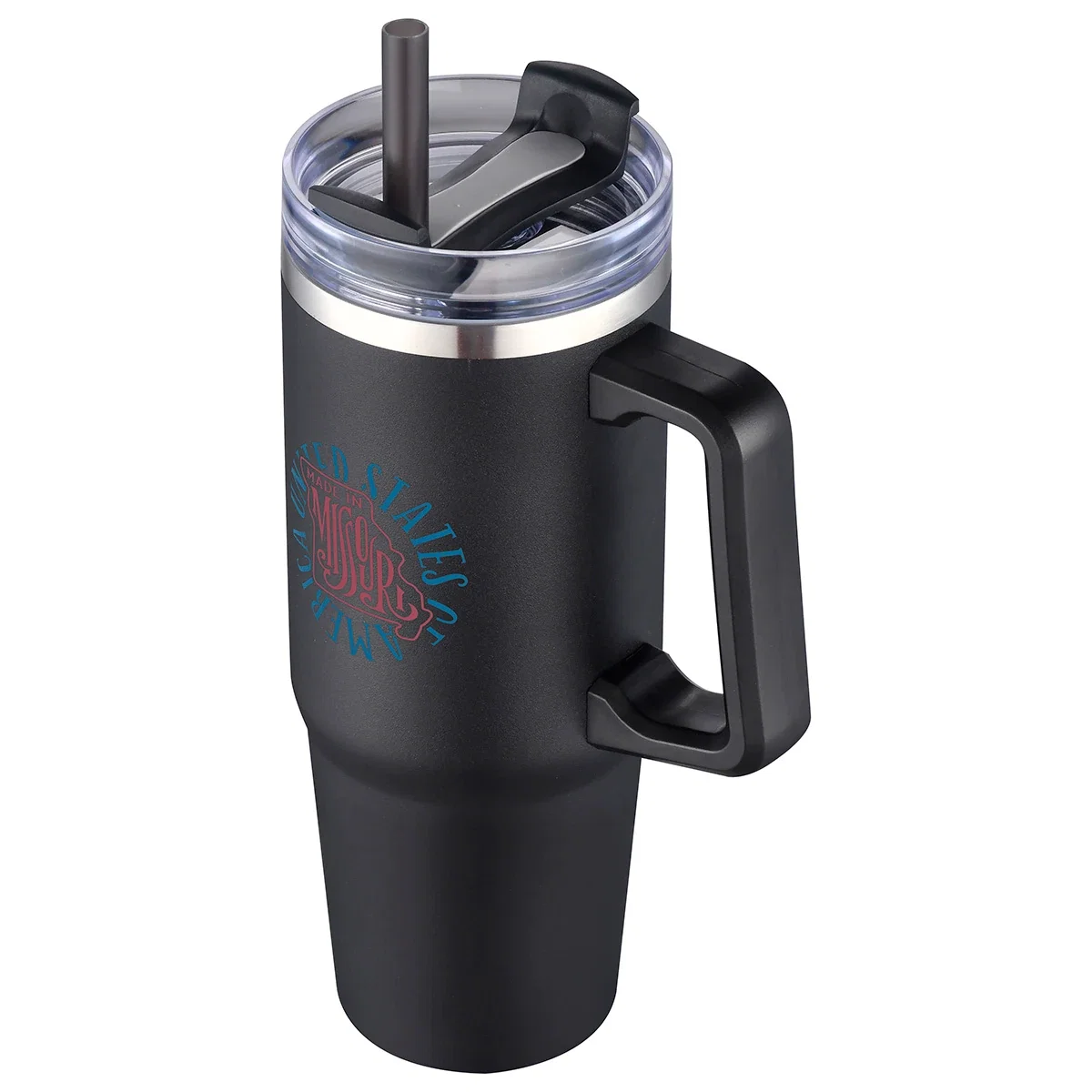 Close-up of the custom Milo Mug's logo imprint area
