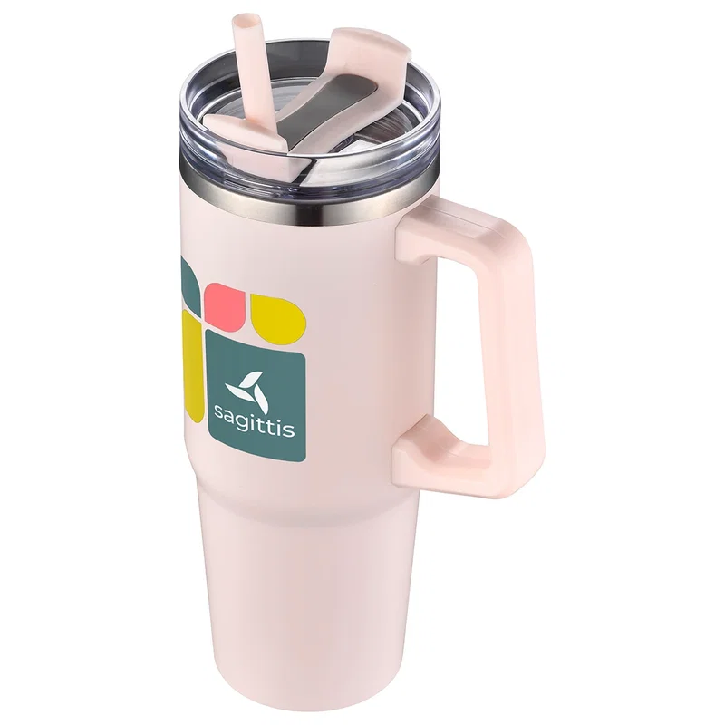 Milo 30 oz Stainless Steel Mug with Straw shown in an alternate color option