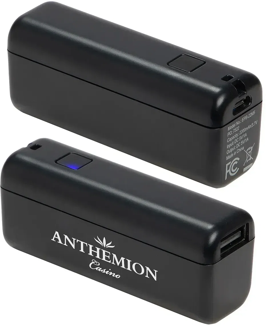 Side profile of the promotional Mini pocket-size power bank
