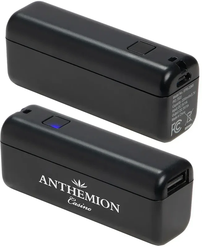 Side profile of the promotional Mini pocket-size power bank