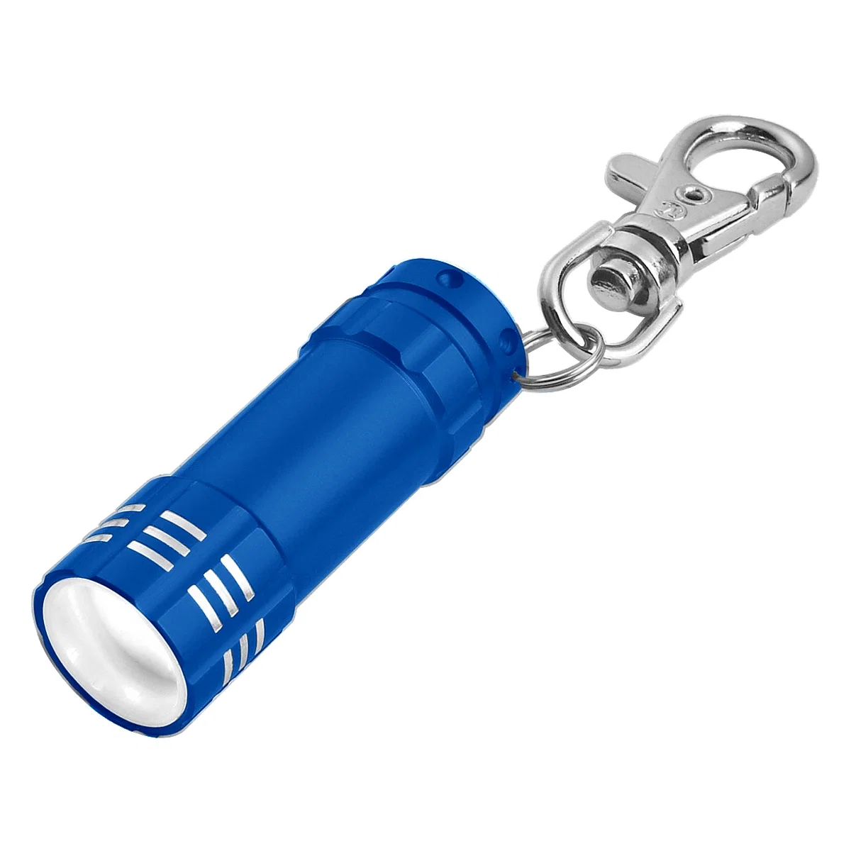 Lens tip of the small torch pointing toward the viewer