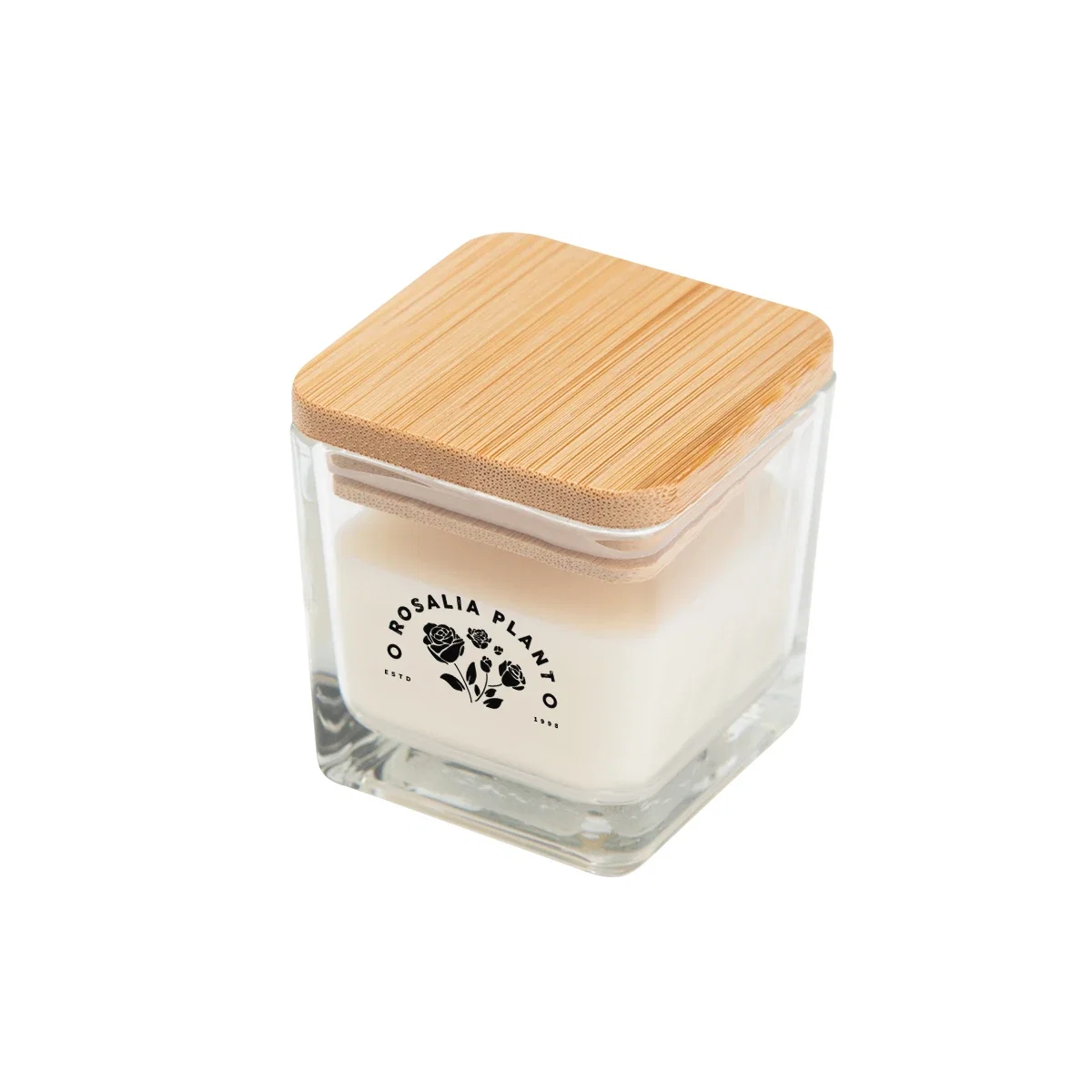 Two-inch candle shown next to its wooden top for scale