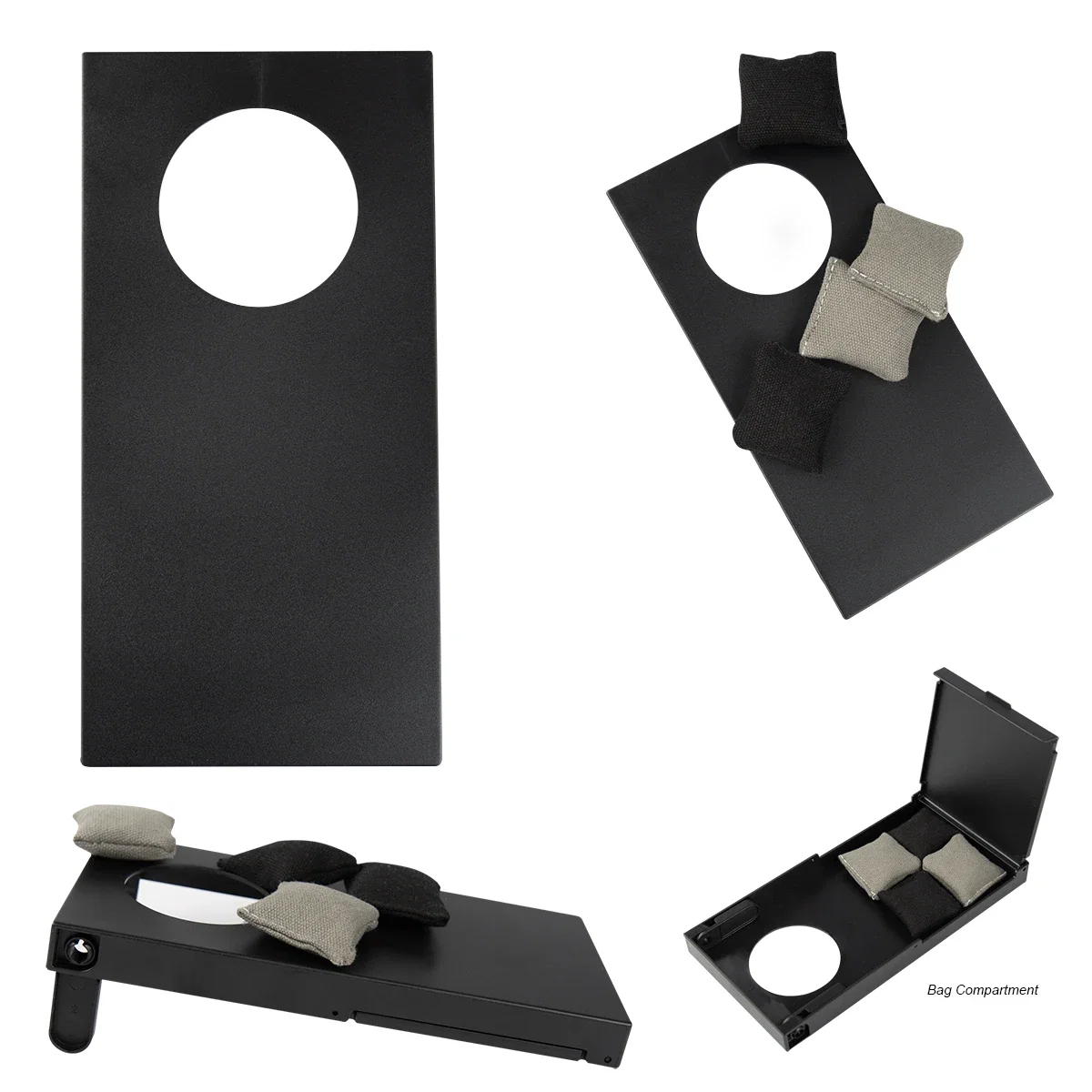 Angled view of the ramp board and its target opening