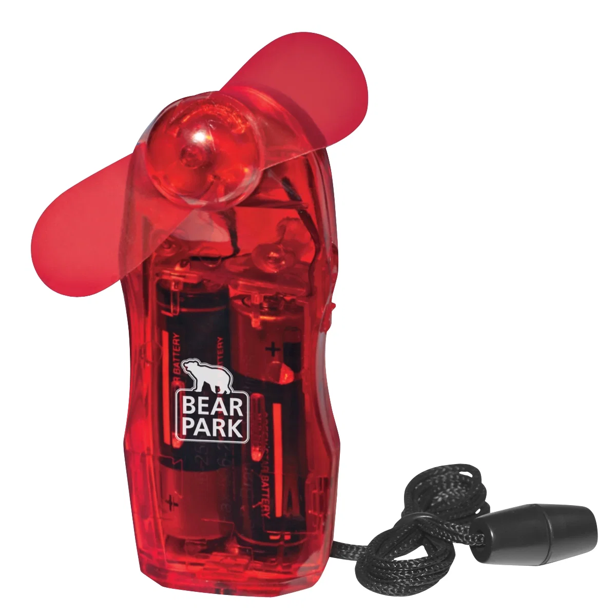 Translucent red version held in one hand