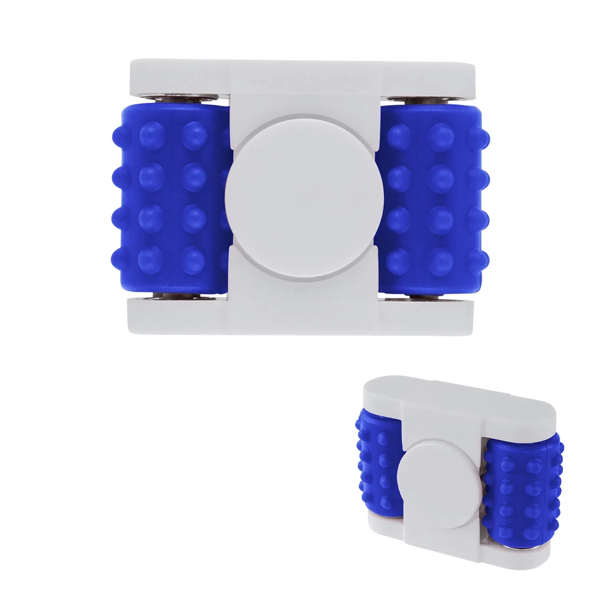 Handheld fidget measuring just over two inches wide, seen from the front