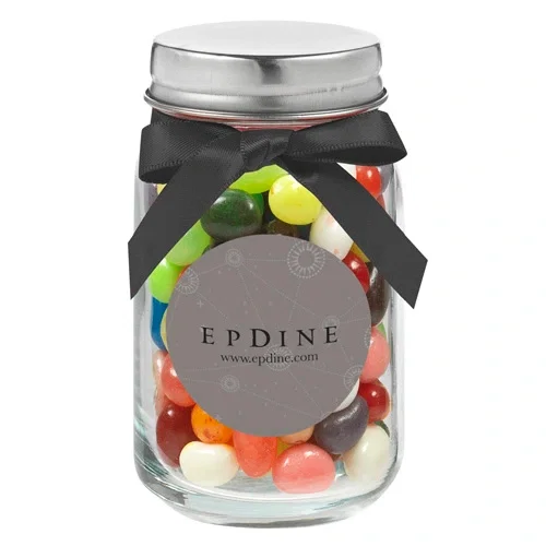 Mini Glass Mason Jar with Bow Accent — view 4