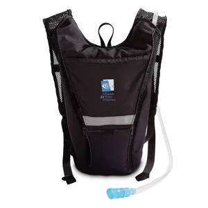 Mini Hydration Pack with 1-Liter Bladder, 7" x 12.75" x 2" 210D Nylon, Full-Color Imprint