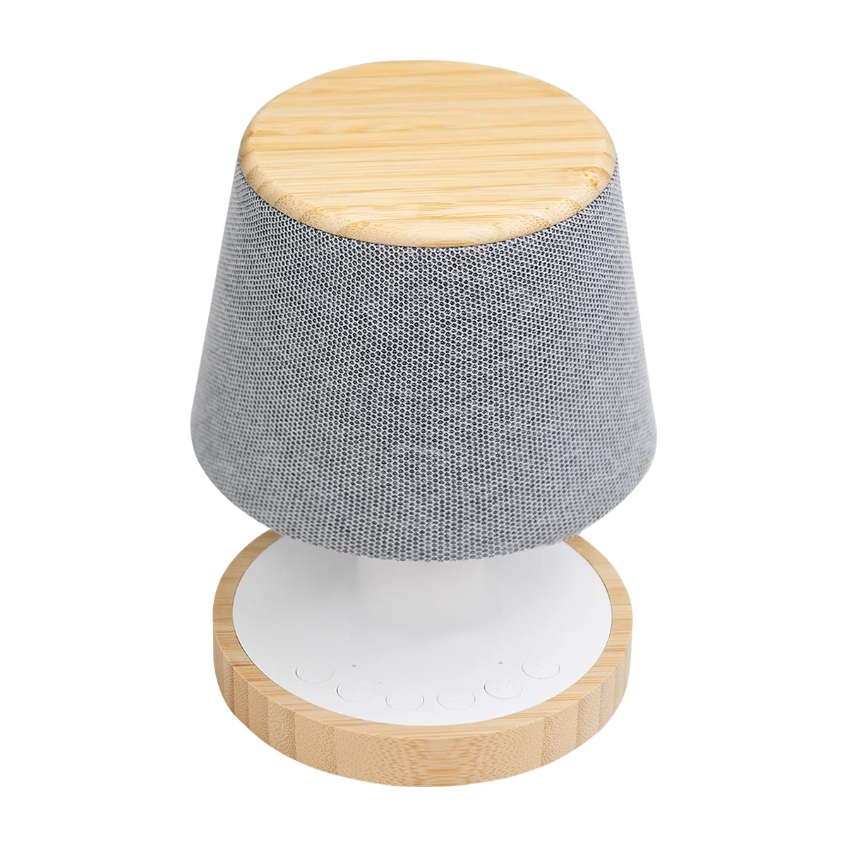Glowing shade lighting a nightstand after dark