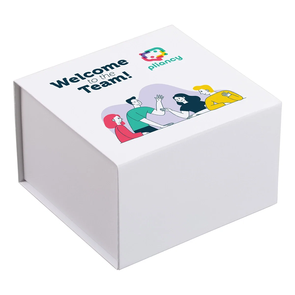 Mini magnetic closure rigid gift box with custom logo, hero view
