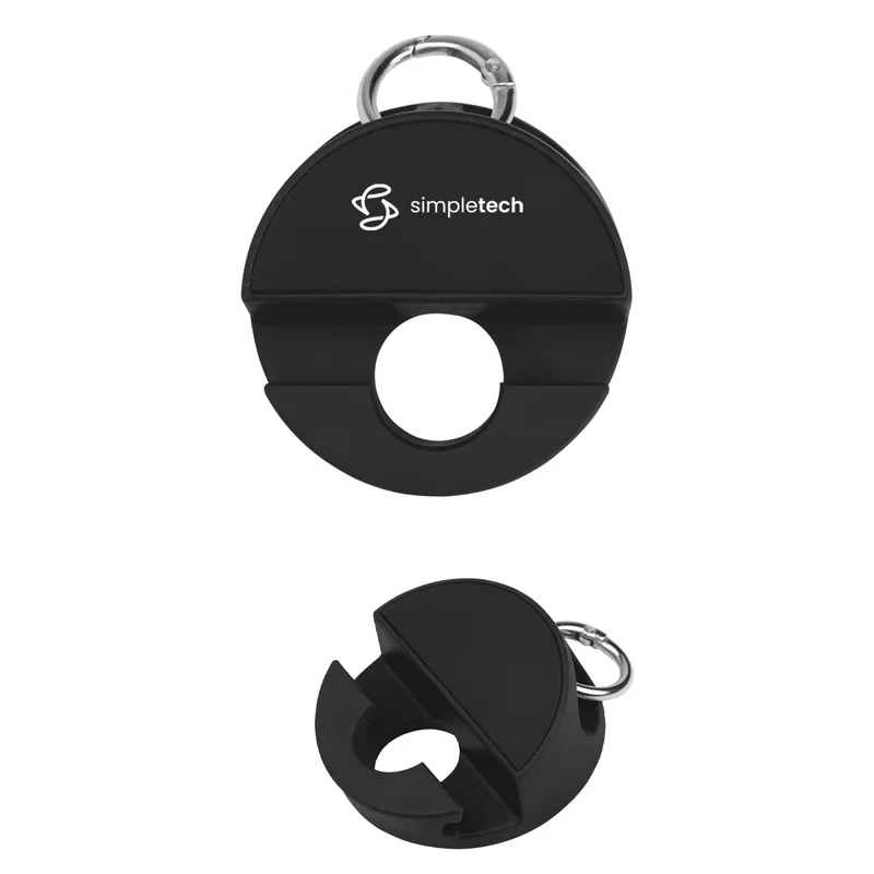 White accessory attached to a belt loop for quick access