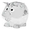 Logo Plastic Piggy Bank — Mini & 5" W x 4" H in Translucent  Clear