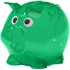 Logo Plastic Piggy Bank — Mini & 5" W x 4" H in Translucent  Red