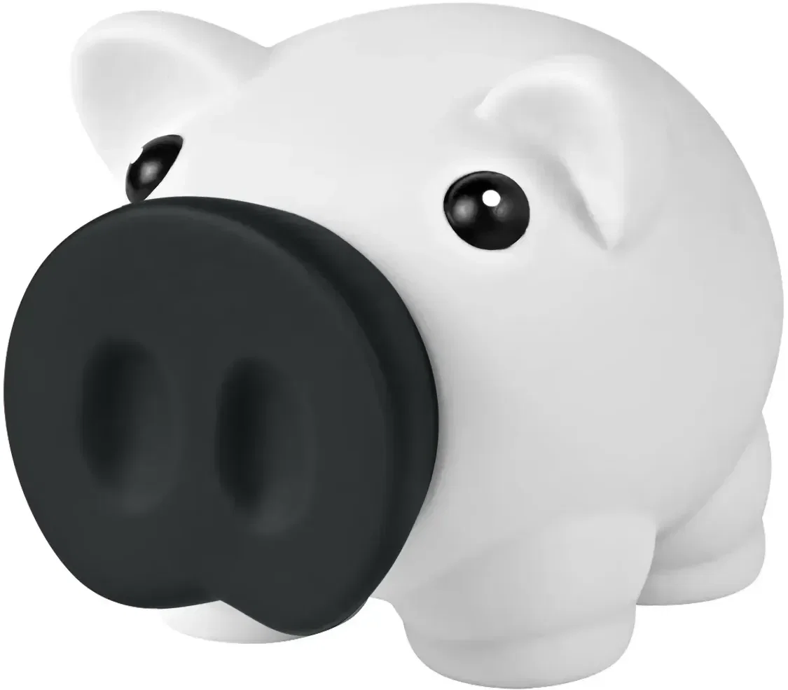 Mini piggy bank standing on four short legs
