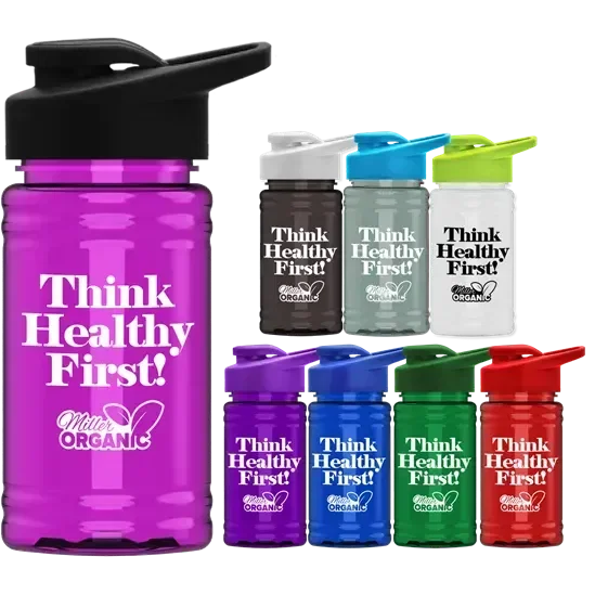 Mini RPET Bottle with Drink-Thru Lid (16 oz.)