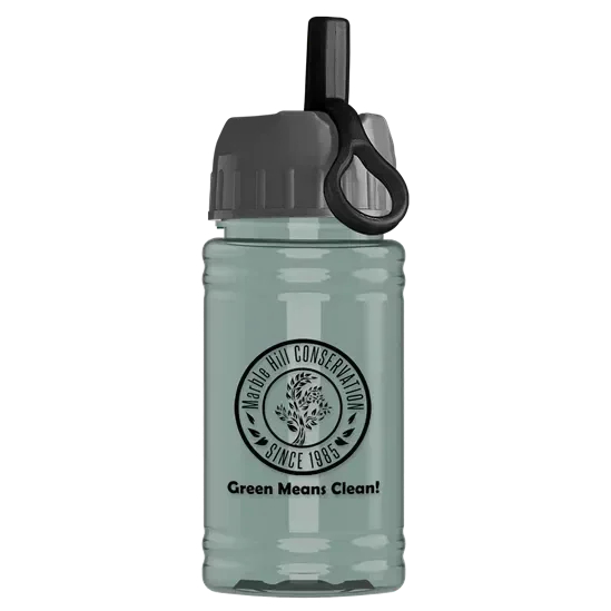 Mini RPET Bottle with Ring-Straw Lid (16 oz.) — view 2