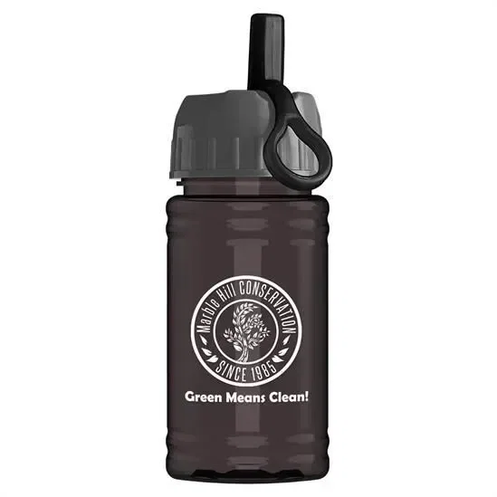 Mini RPET Bottle with Ring-Straw Lid (16 oz.) — view 4
