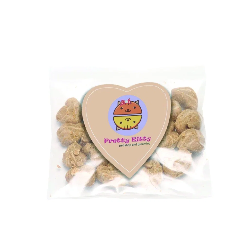 Mini Snack Bag w/ Small Heart Magnet Pet Fill — Candy Fill: Cat Treats