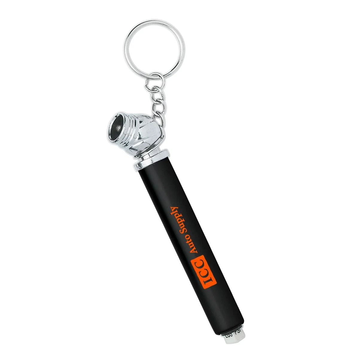 Pocket-sized tire gauge fitted with a split key ring