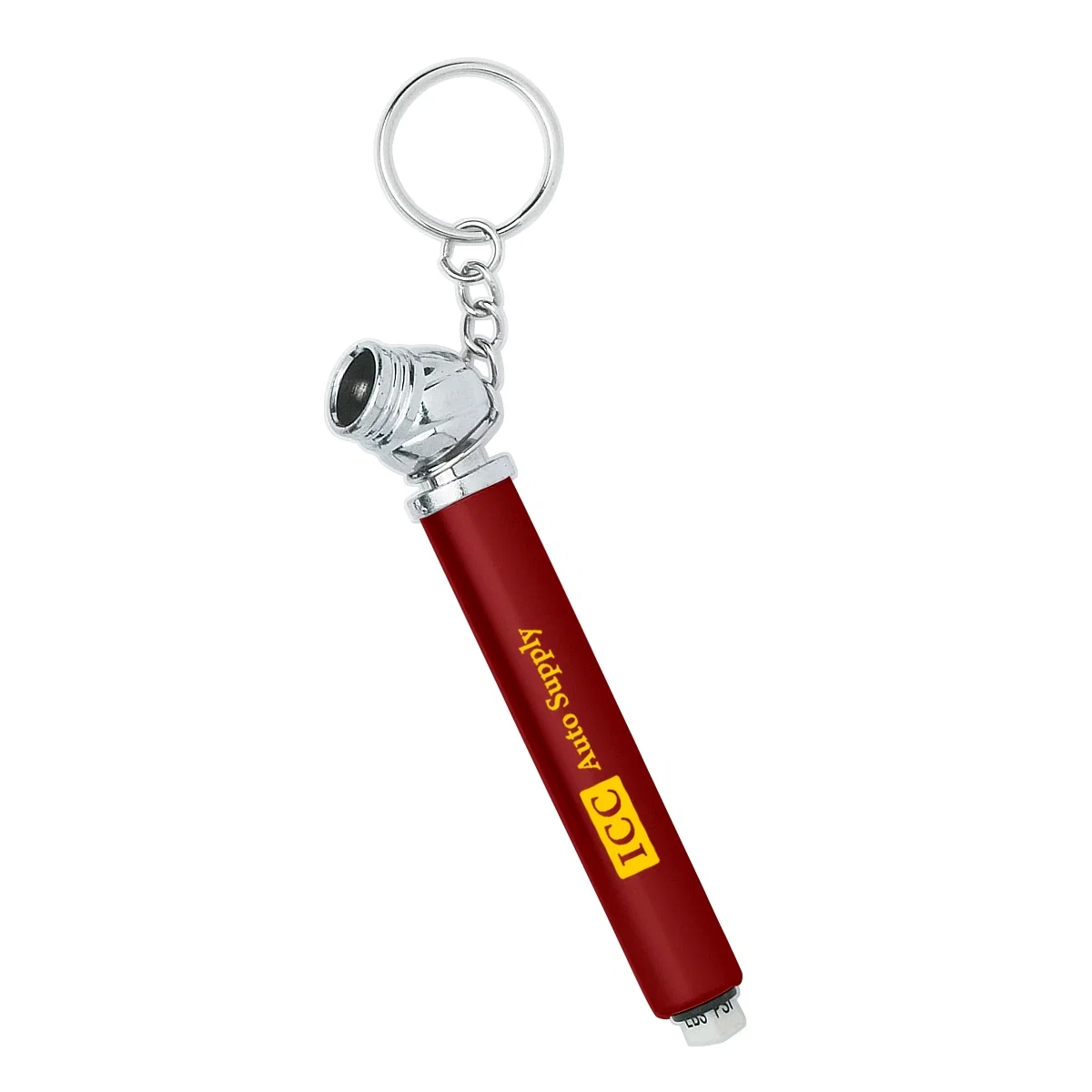 Metallic red finish against a plain white background