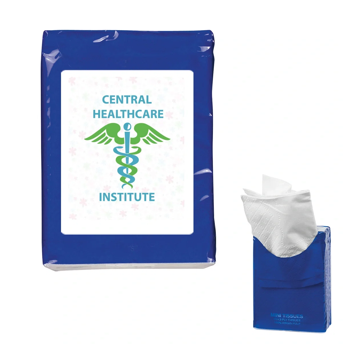 Pocket tissue packet measuring about six inches wide