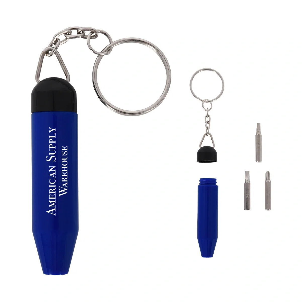 Mini tool keychain kit folded closed at just over two inches