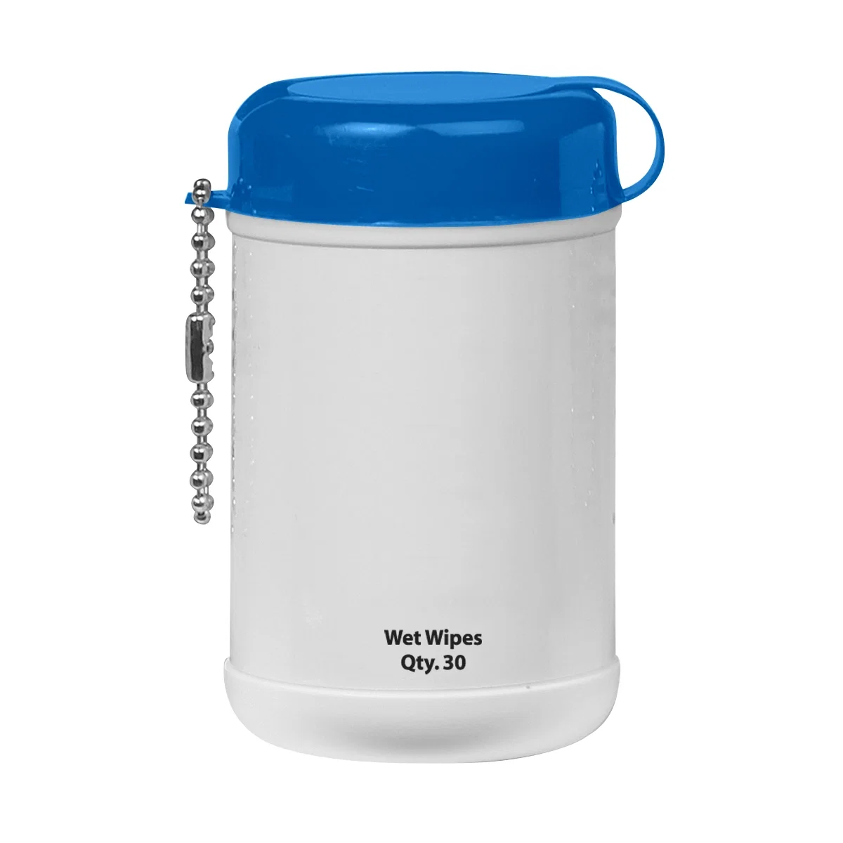 Cap removed to reveal the wipes inside the small tube