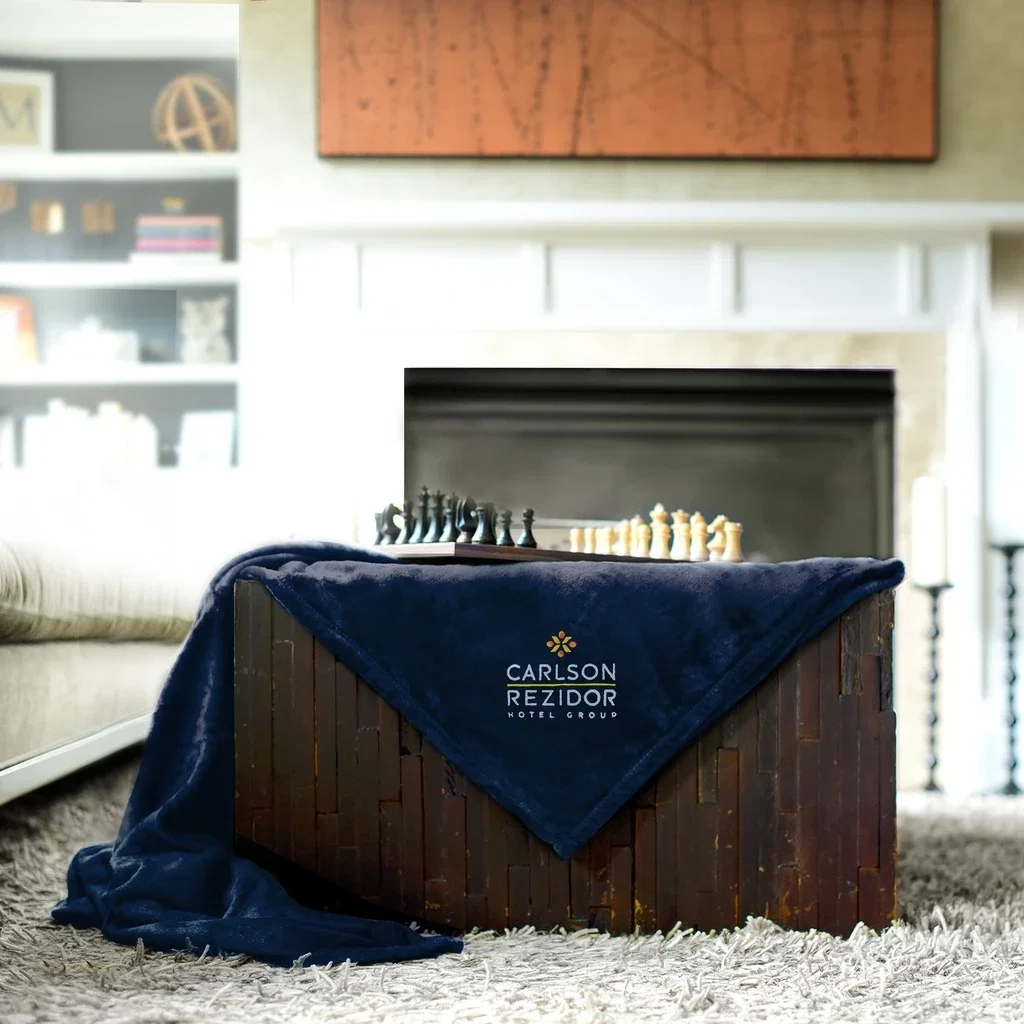 Mink Soft Touch Blanket — Navy Blue — view 2