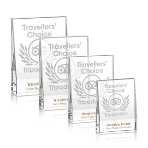 Tapered Crystal Block Award, 4"-8" Freestanding